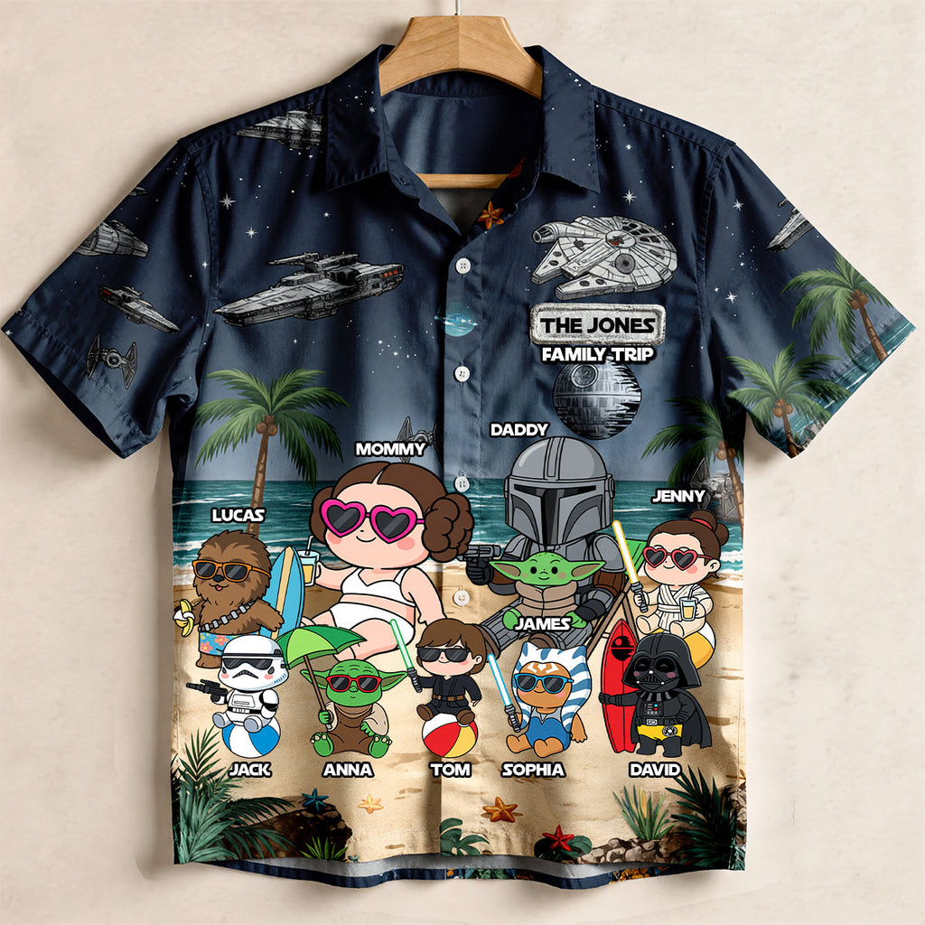 Space Family Summer Vacation Hawaiian Shirt - Personalized Matching Gifts For Family 04qhtn180626