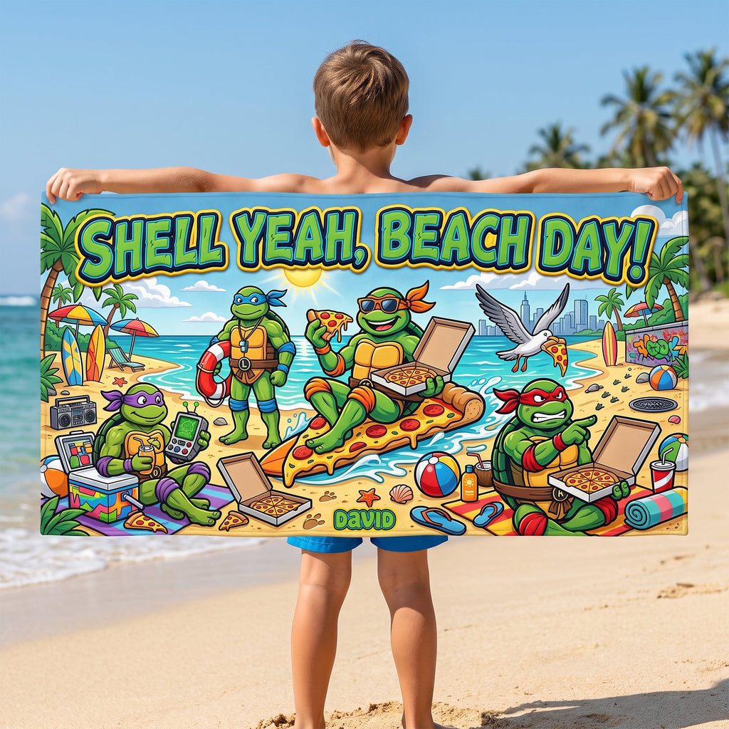 Shell Yeah, Beach Day Beach Towel - Personalized Gifts 04tyqn160726