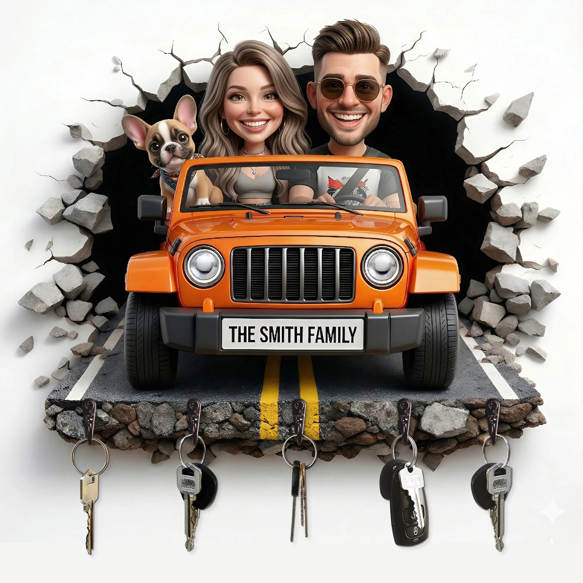 Driving Roadway Acrylic Key Hanger - Custom Photo Gifts For Family Key Hanger 03TYTN300326