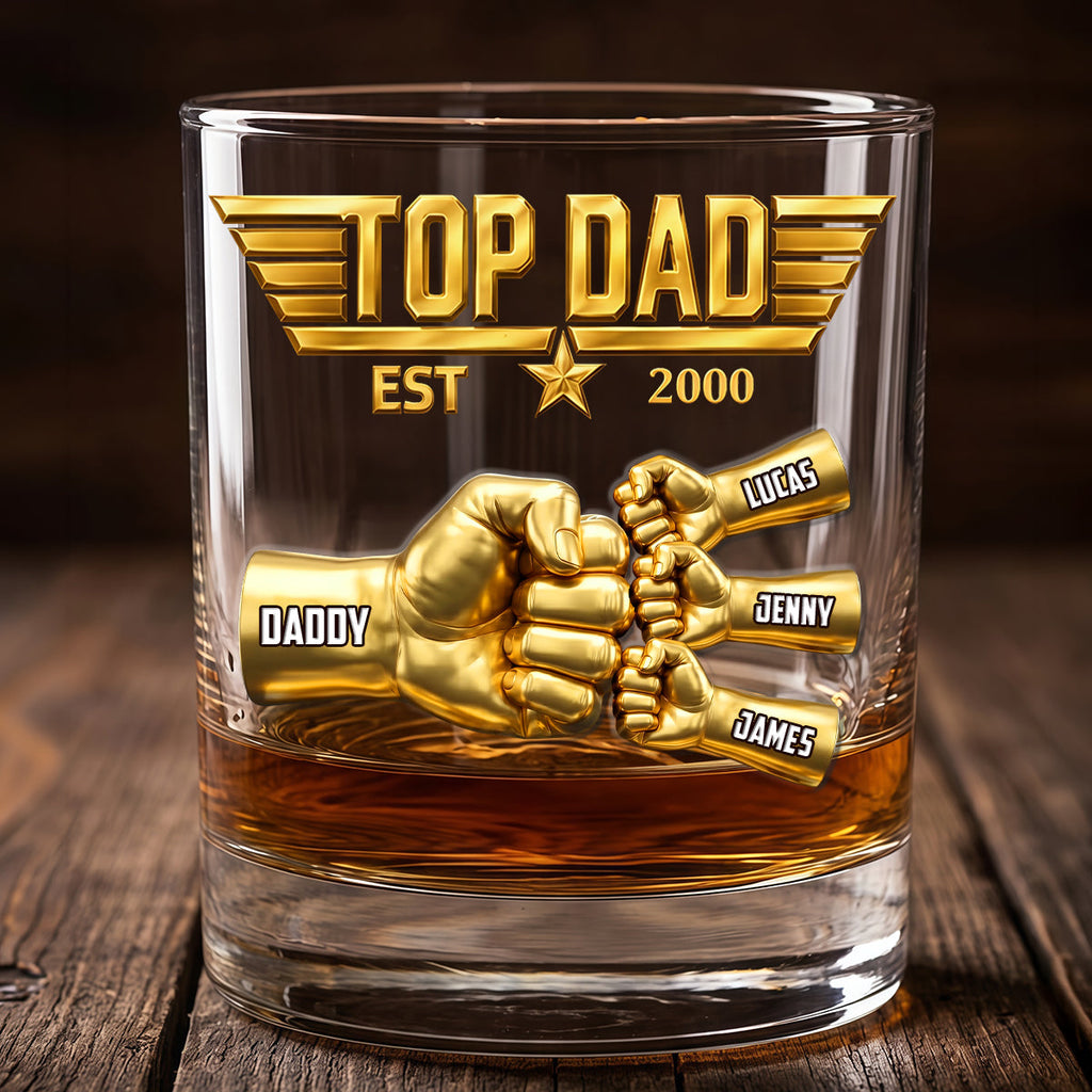 Powerful Fist Bump Personalized Glass For Dad 119ohtn080626