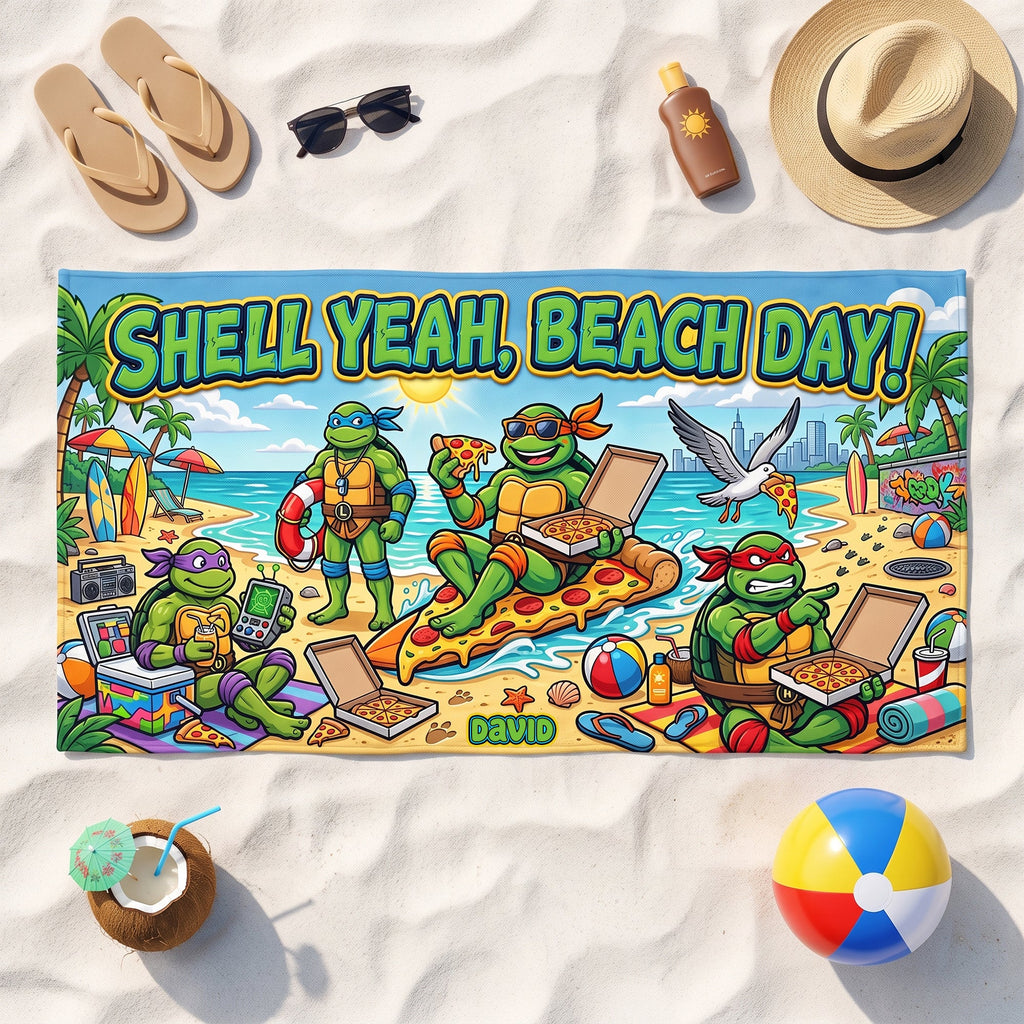Shell Yeah, Beach Day Beach Towel - Personalized Gifts 04tyqn160726