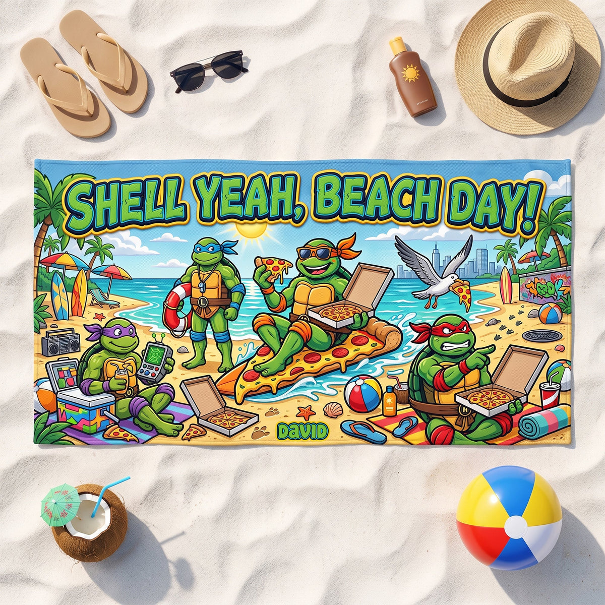 Shell Yeah, Beach Day Beach Towel - Personalized Gifts 04tyqn160726