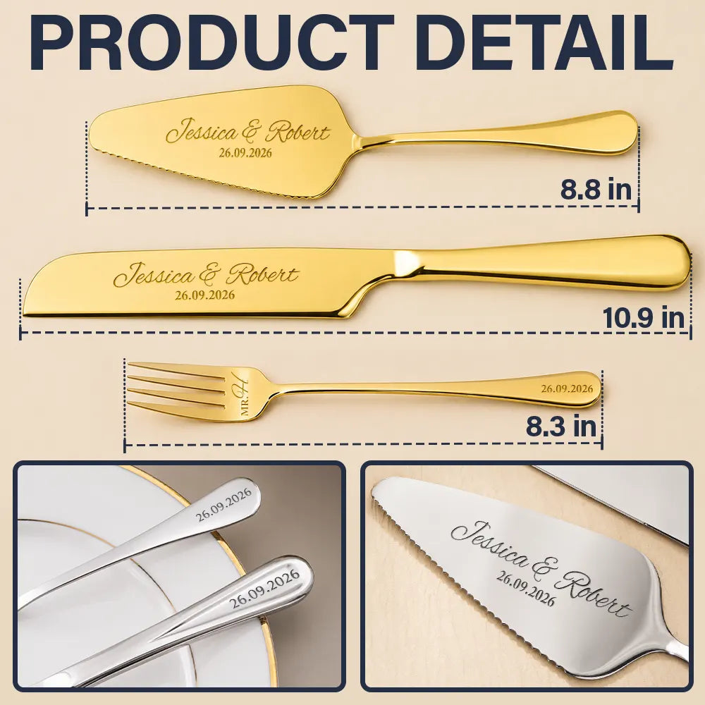 A Sweet Slice Of Forever - Personalized Cake Cutting Set