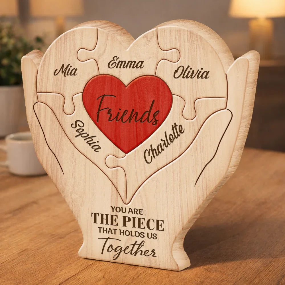 Besties Sisters You Are The Piece That Holds Us Together - Personalized Custom Shaped Wooden Puzzle