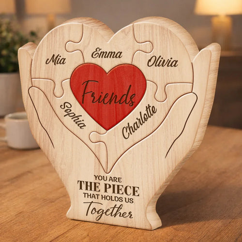 Besties Sisters You Are The Piece That Holds Us Together - Personalized Custom Shaped Wooden Puzzle