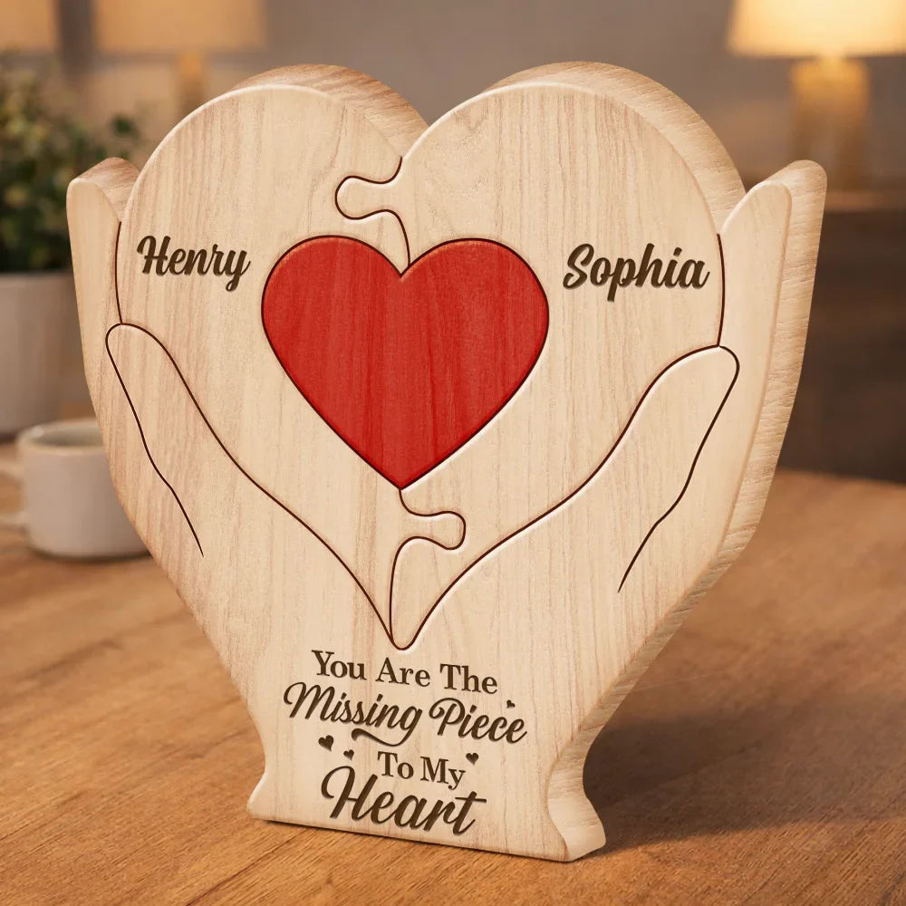 Custom Photo You Are The Missing Piece To My Heart - Personalized Custom Shaped Wooden Puzzle