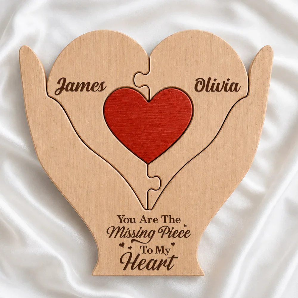 Custom Photo You Are The Missing Piece To My Heart - Personalized Custom Shaped Wooden Puzzle