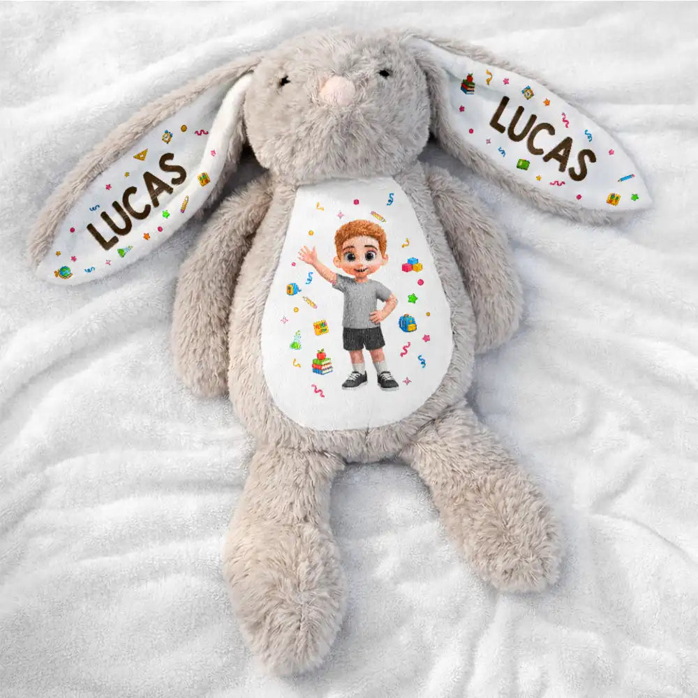 Adorable Kids Back To School - Personalized Soft Toy Bunny