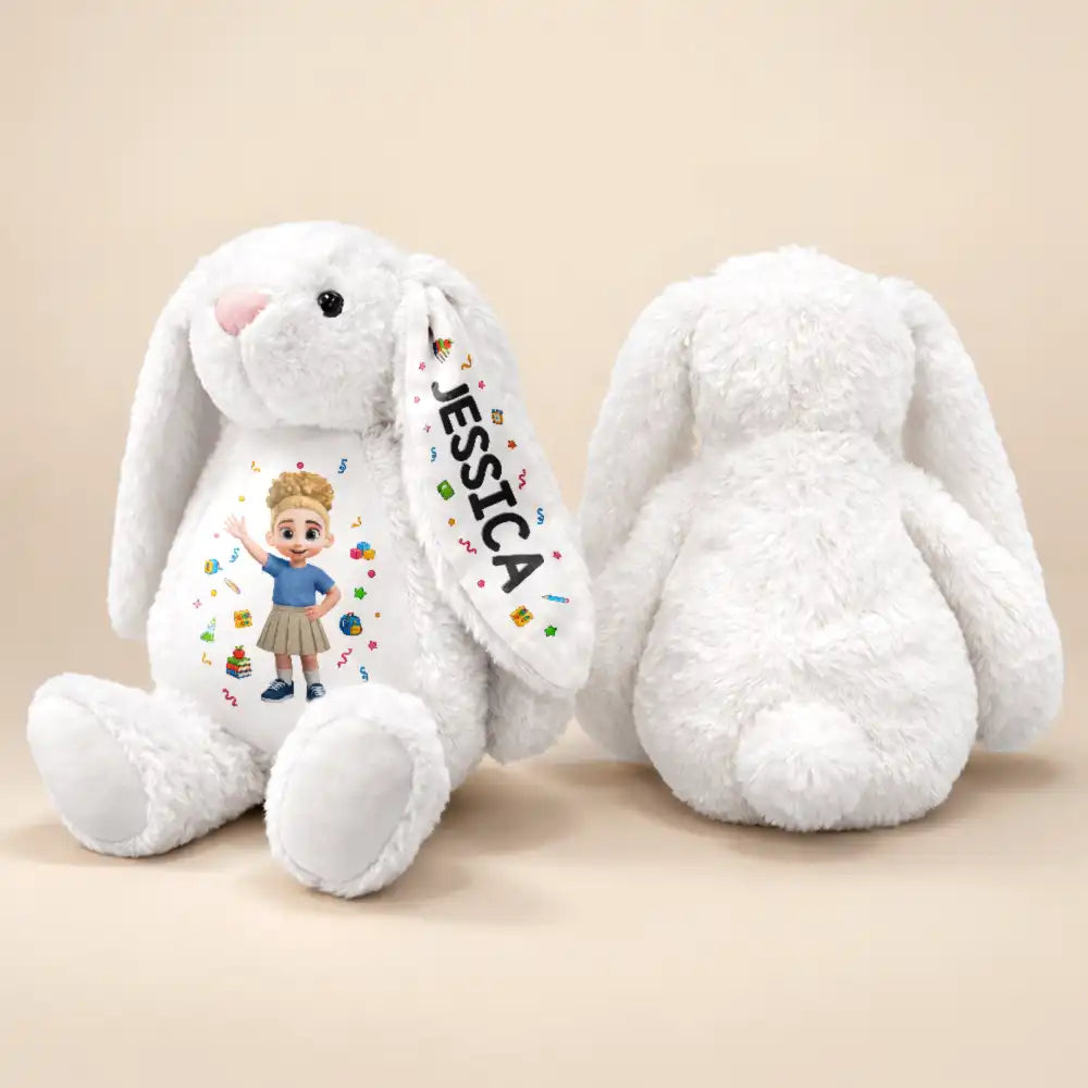 Adorable Kids Back To School - Personalized Soft Toy Bunny