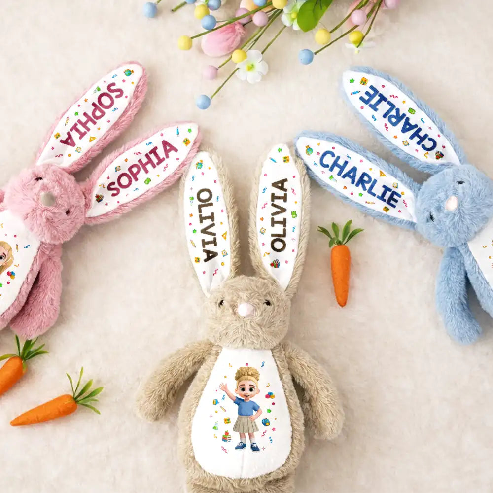 Adorable Kids Back To School - Personalized Soft Toy Bunny