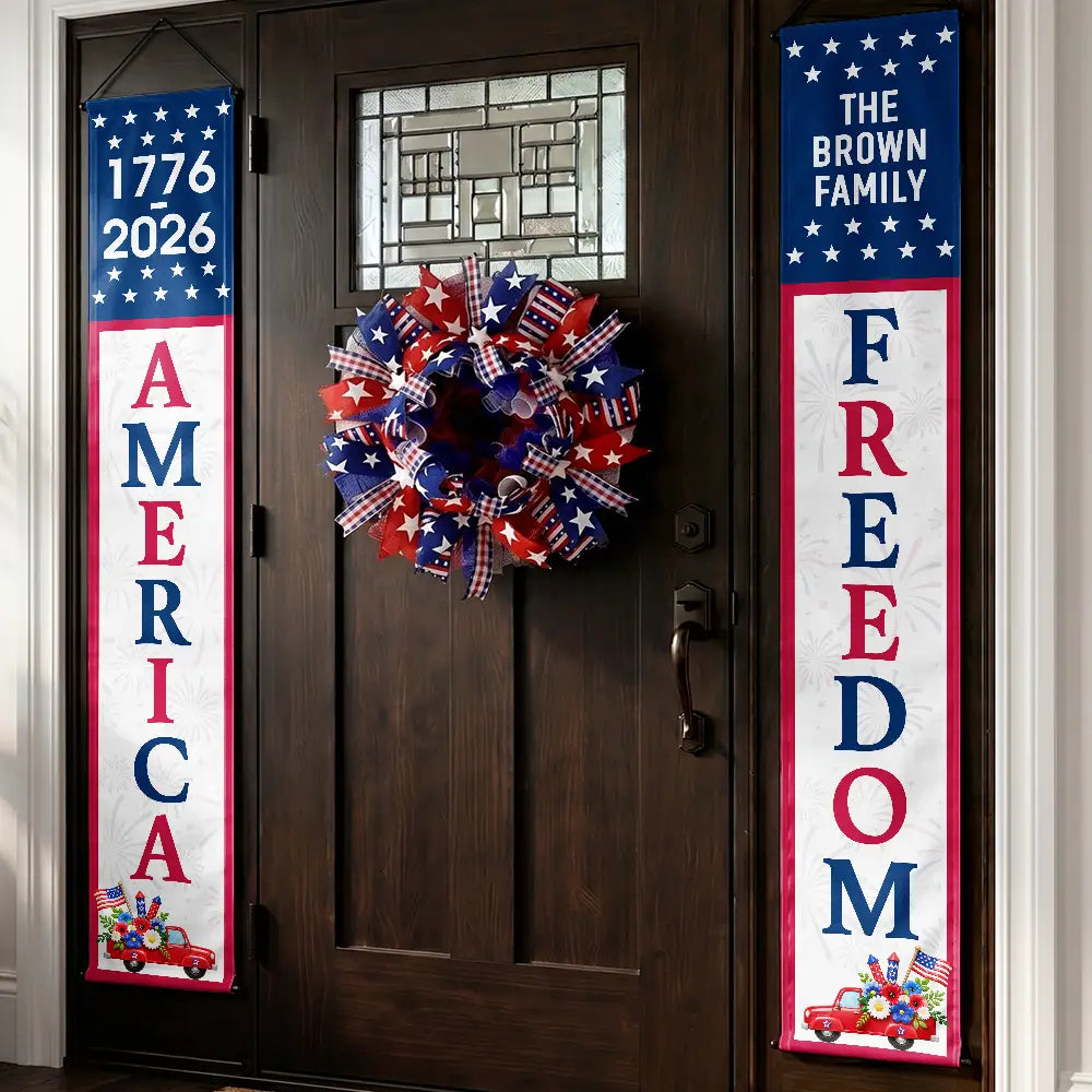 America 250 Years Of Freedom - Personalized Porch Banners