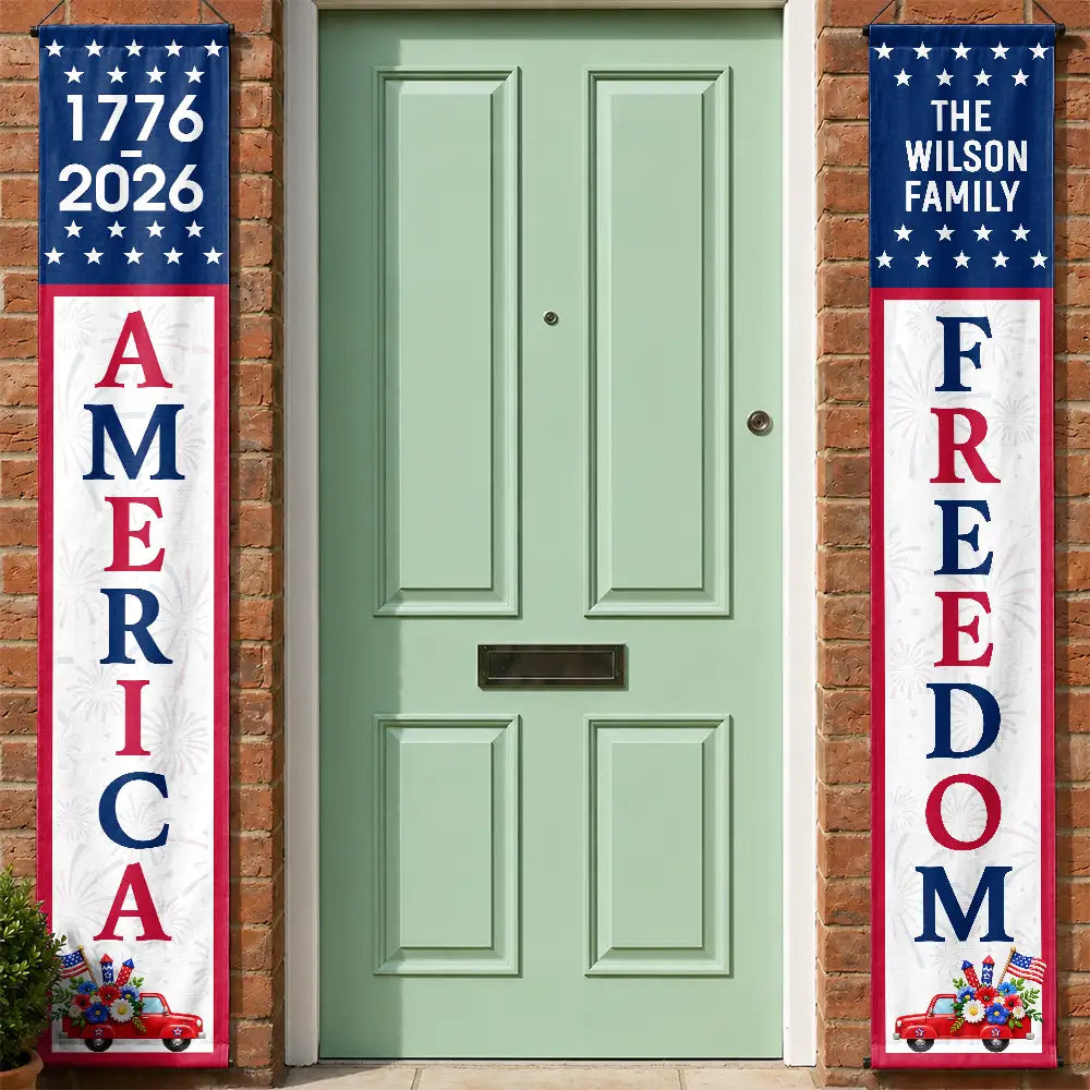 America 250 Years Of Freedom - Personalized Porch Banners
