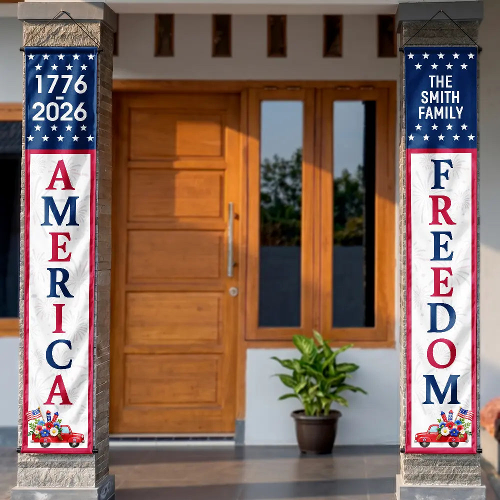America 250 Years Of Freedom - Personalized Porch Banners