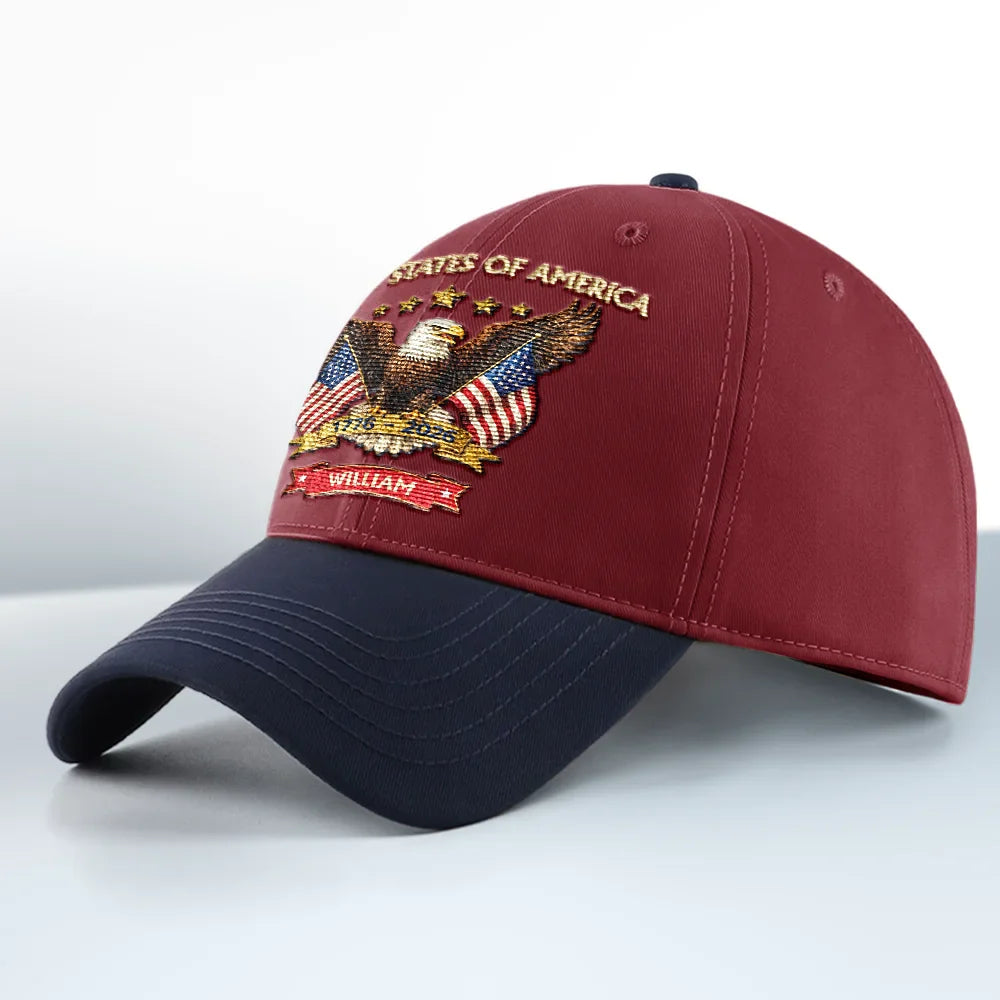 America 250th Anniversary - Personalized Embroidered Two Tone Cap