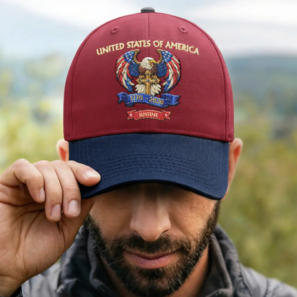 America 250th Anniversary - Personalized Embroidered Two Tone Cap