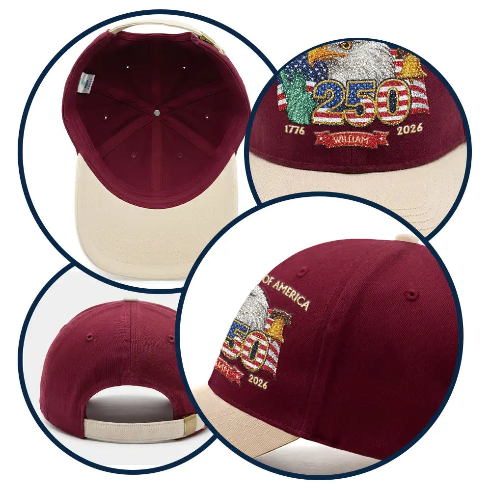 America 250th Anniversary - Personalized Embroidered Two Tone Cap