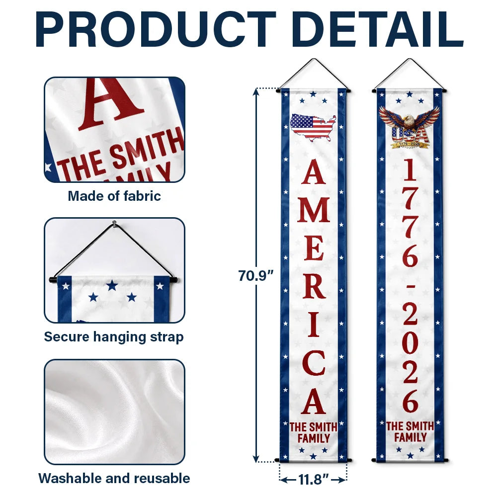 America 250th Anniversary - Personalized Porch Banners