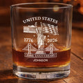 America 250th Anniversary - Personalized Whiskey Glass