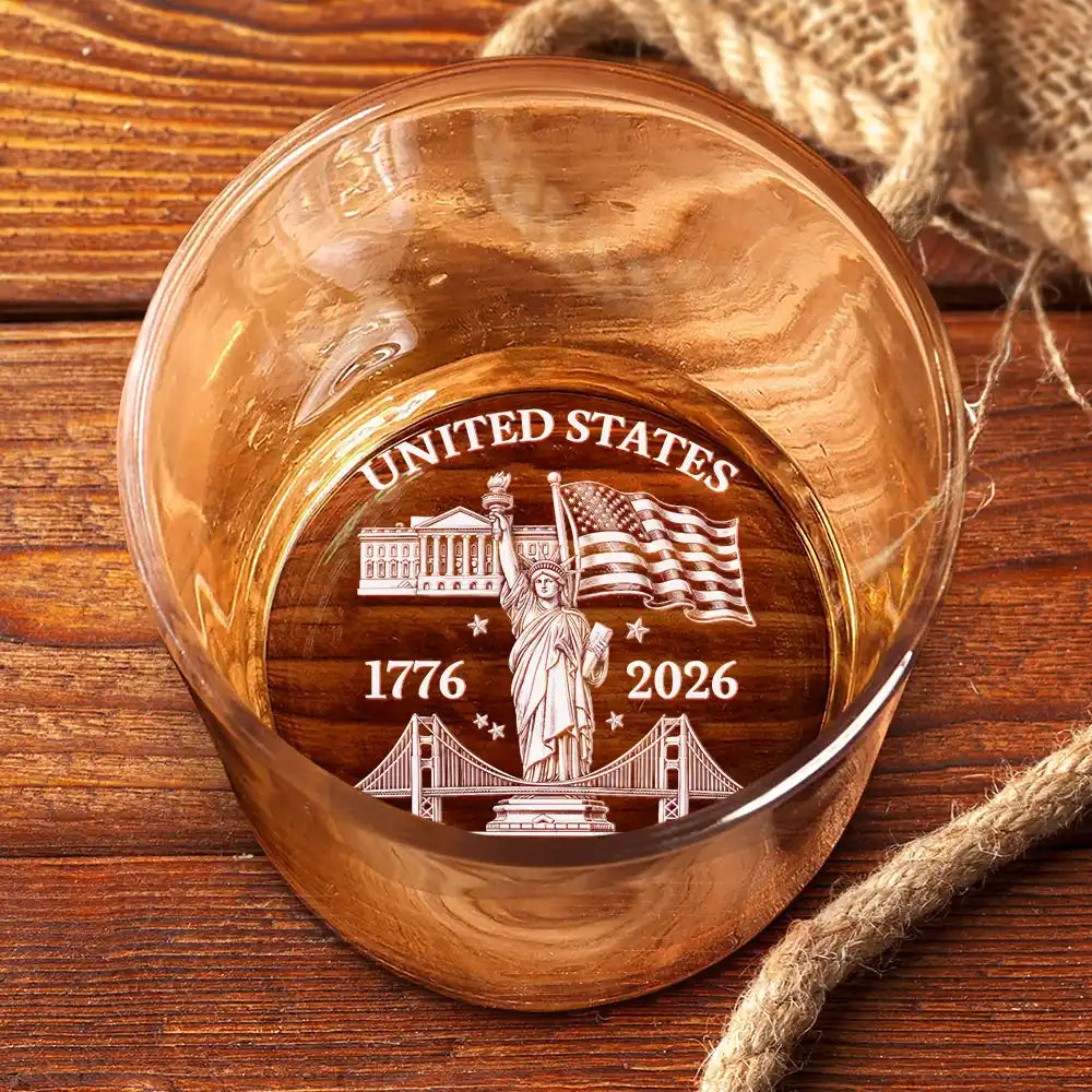 America 250th Anniversary - Personalized Whiskey Glass
