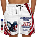 America 250th Anniversary US Pride Patriotic Eagle - Personalized Unisex Beach Shorts