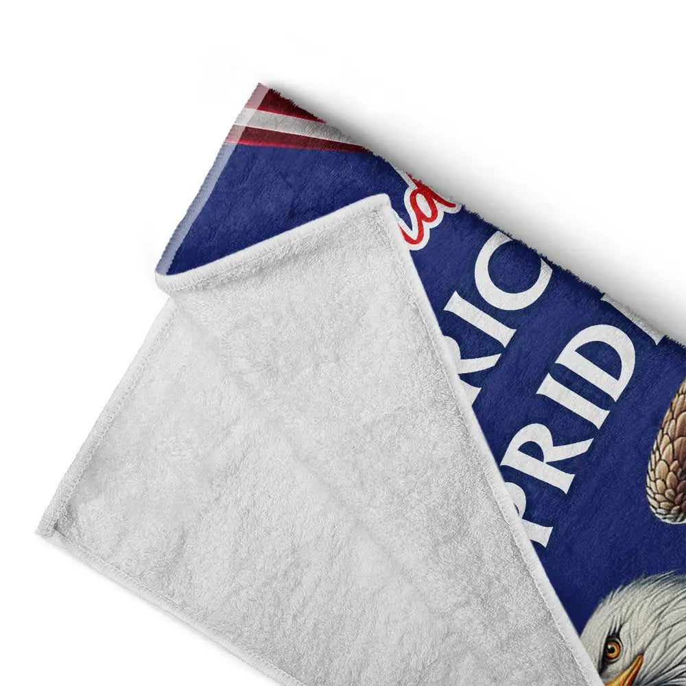 America 250th Anniversary US Pride Patriotic Eagle - Personalized Beach Towel
