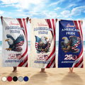 America 250th Anniversary US Pride Patriotic Eagle - Personalized Beach Towel