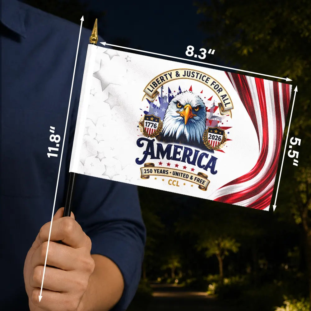 America 250th Anniversary US Pride Patriotic Eagle - Personalized Handheld Flag