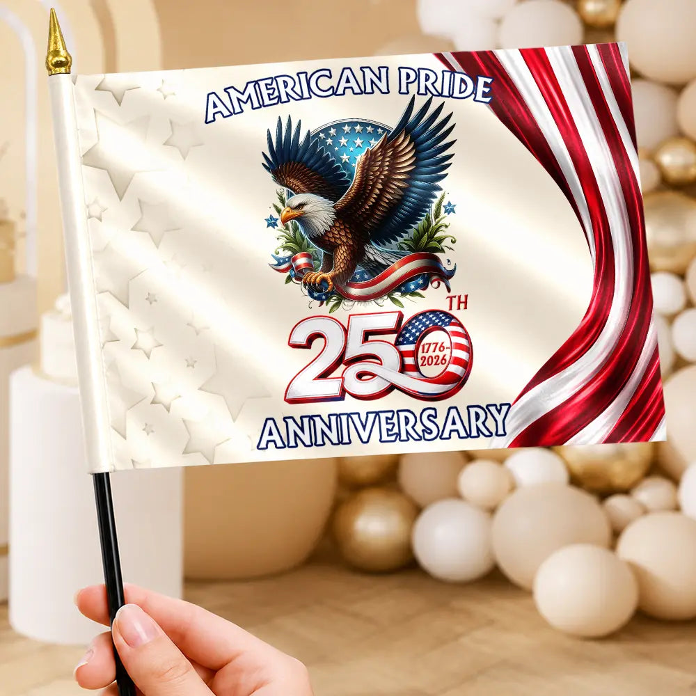 America 250th Anniversary US Pride Patriotic Eagle - Personalized Handheld Flag