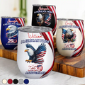 America 250th Anniversary US Pride Patriotic Eagle - Personalized Wine Tumbler