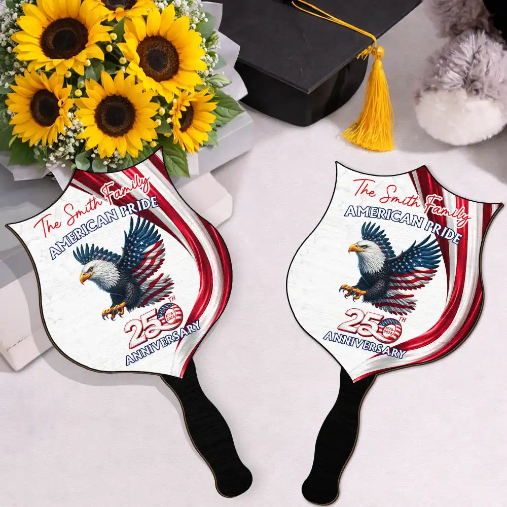 America 250th Anniversary US Proud Patriotic Eagle - Personalized Handheld Fan