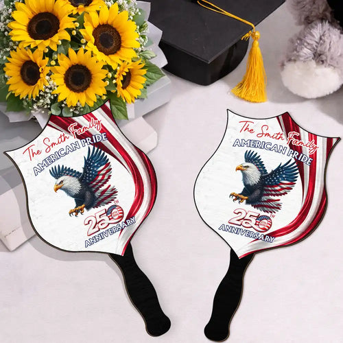 America 250th Anniversary US Proud Patriotic Eagle - Personalized Handheld Fan