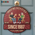 Animate Couple Annoying Each Other - Personalized Custom Shaped Wood Sign