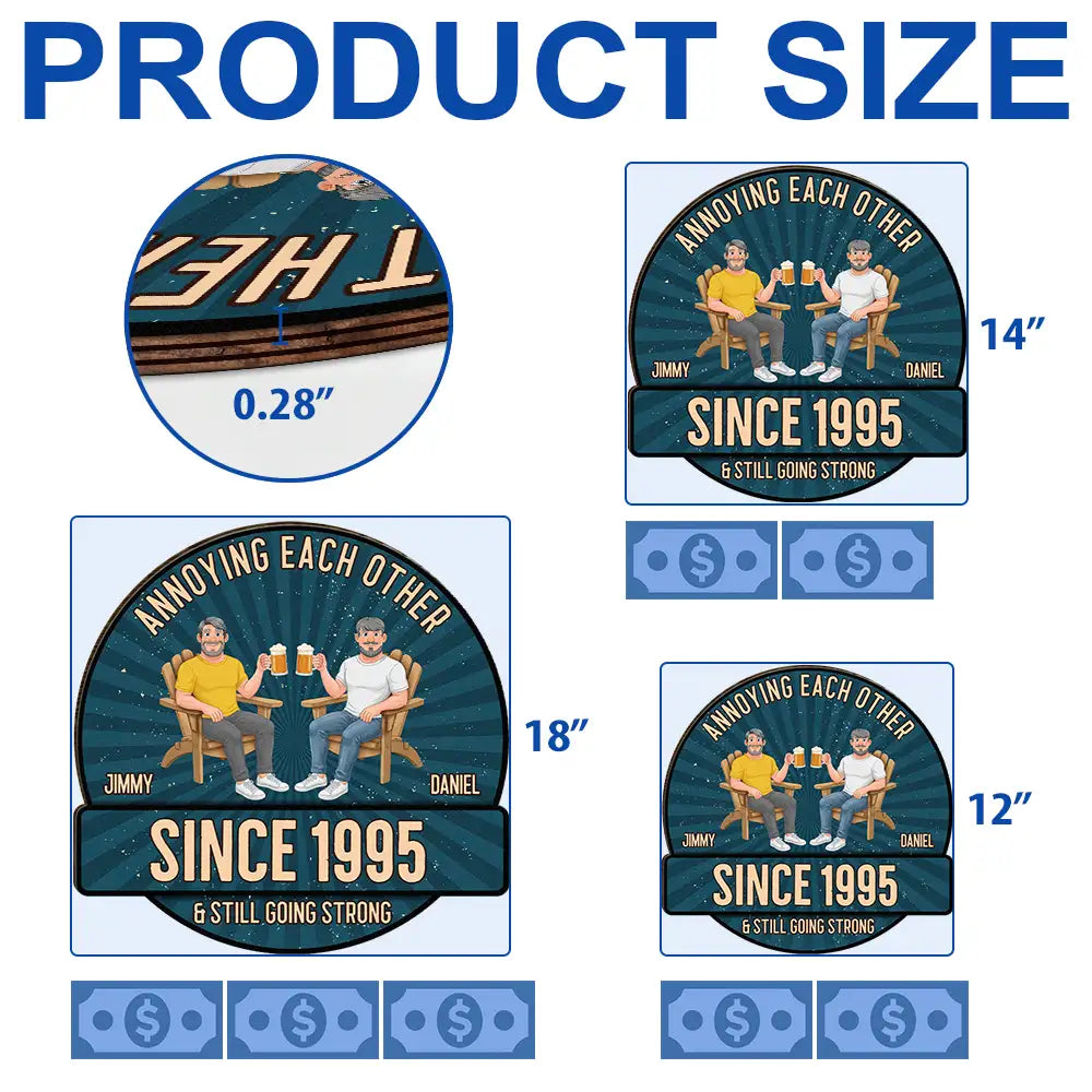 Animate Couple Annoying Each Other - Personalized Custom Shaped Wood Sign