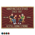 Animate Couple Annoying Each Other - Personalized Doormat
