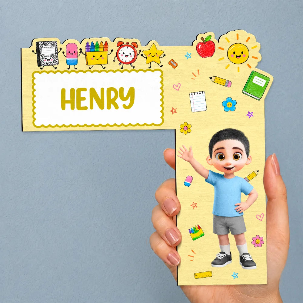 Apple Pencil Preschool Kindergarten Boy Girl - Personalized Door Corner Wood Sign