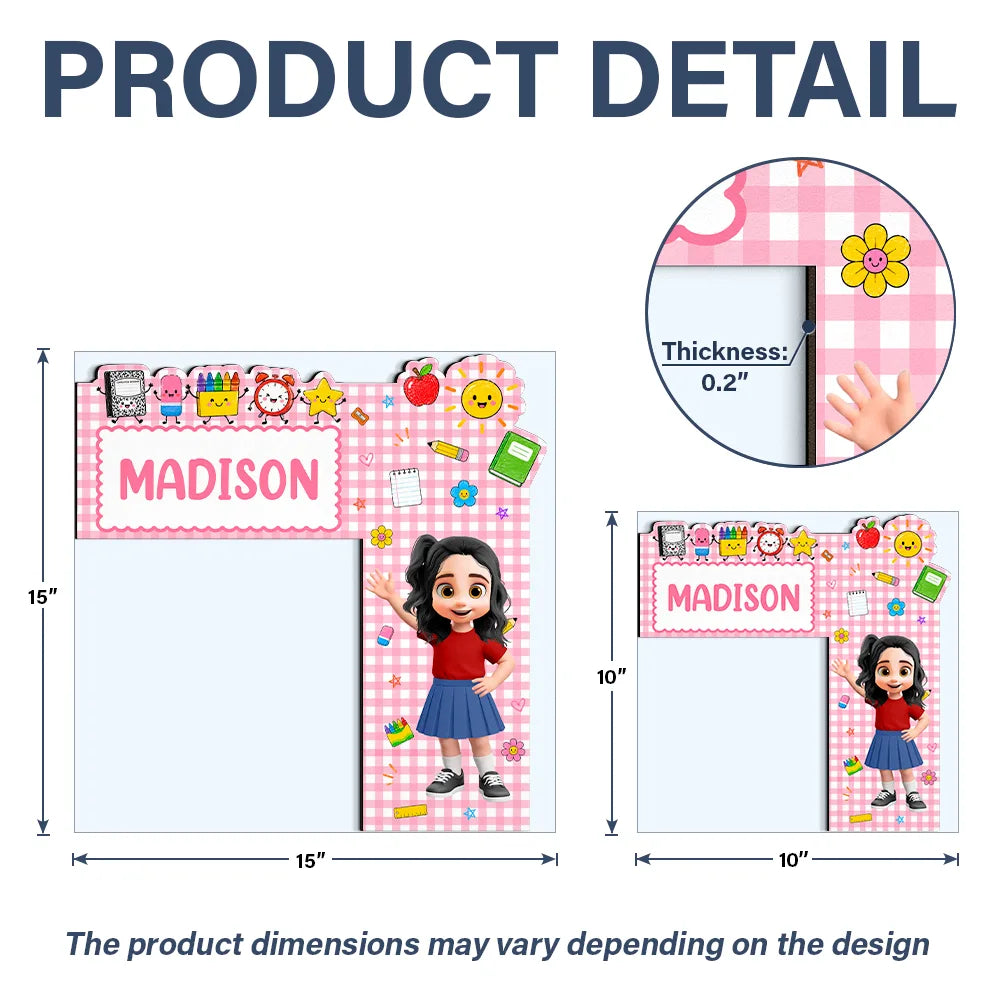 Apple Pencil Preschool Kindergarten Boy Girl - Personalized Door Corner Wood Sign