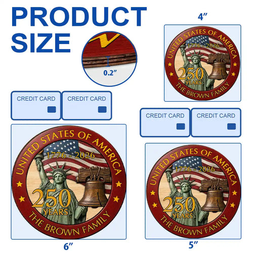 250th Anniversary USA - Personalized Custom Shaped Wood Sign