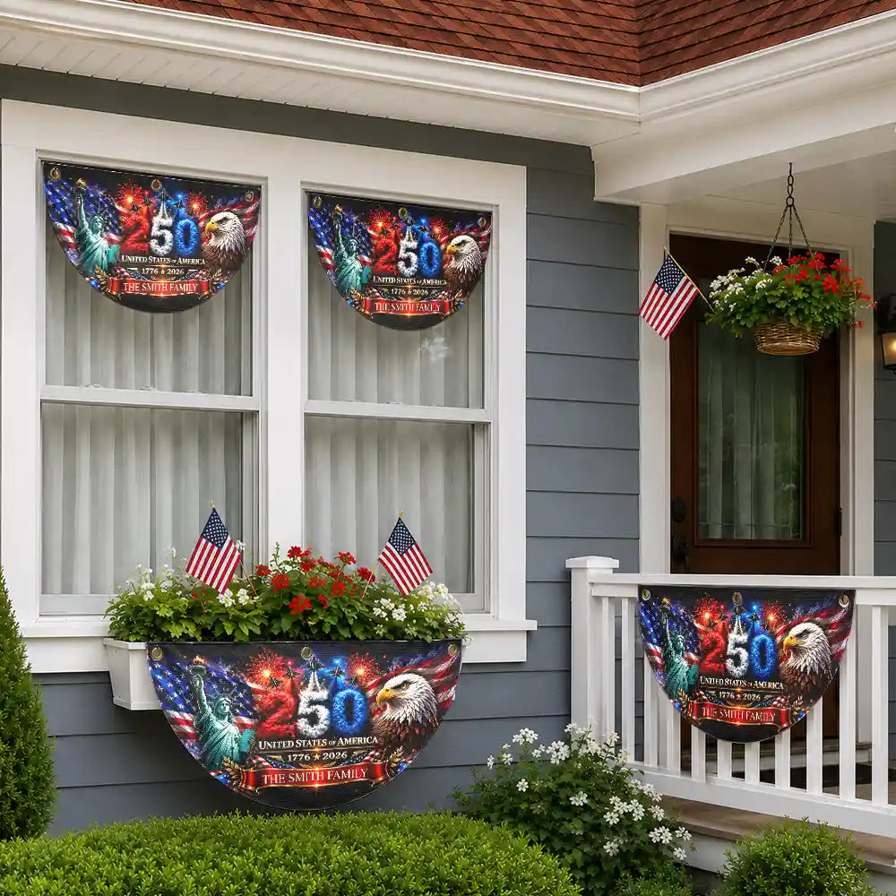 America 250th Anniversary - Personalized Non-Pleated Fan Flag