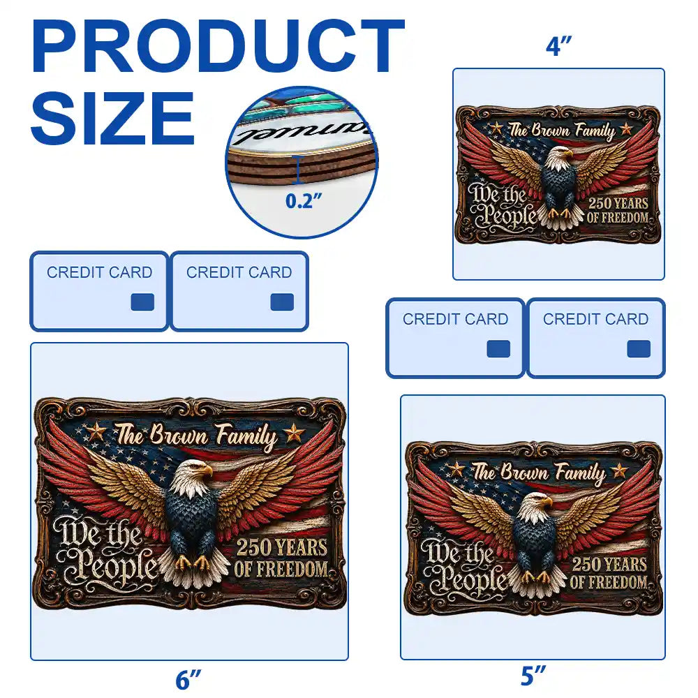 We The People Of Freedom - Personalized Custom Shaped Wood Sign