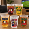 Football Team National Flag - Personalized Frosted Cups