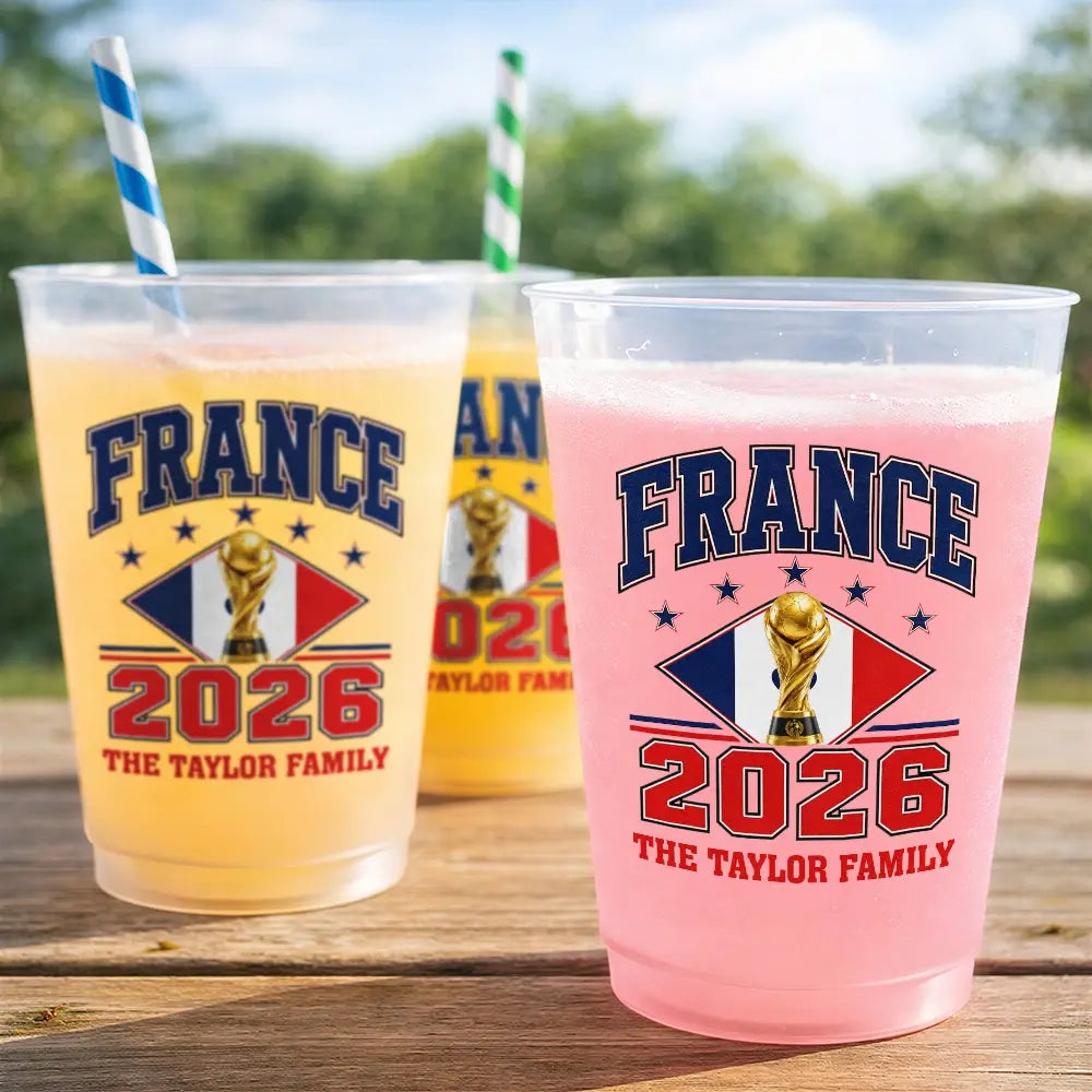 Football Team National Flag - Personalized Frosted Cups