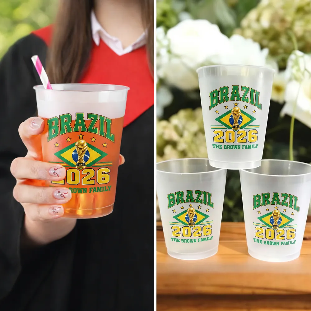 Football Team National Flag - Personalized Frosted Cups