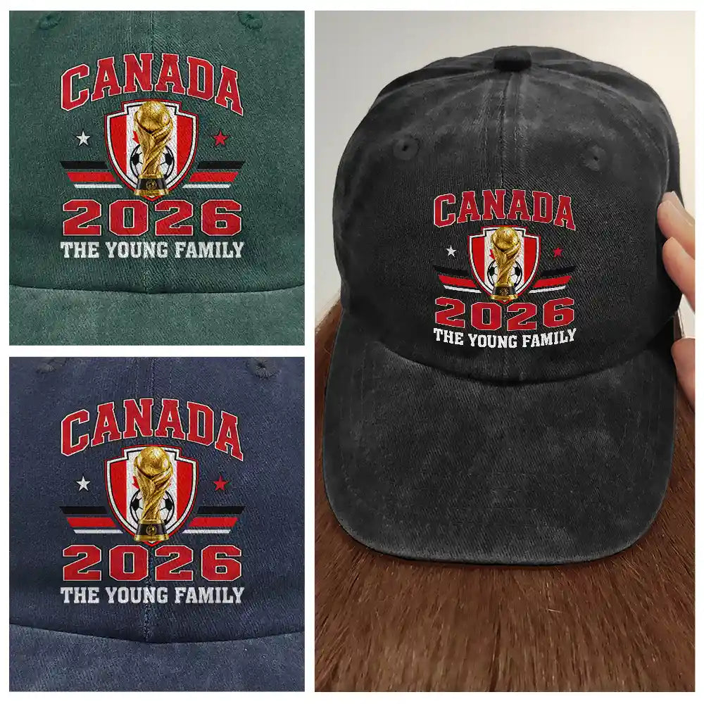 Football Team National Flag - Personalized Vintage Washed Denim Cap
