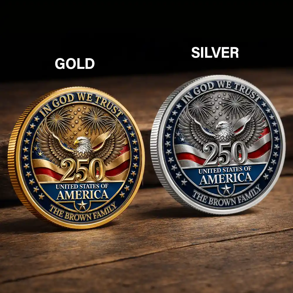 Custom Photo Family America In God We Trust - Personalized Commemorative Keepsake Coin