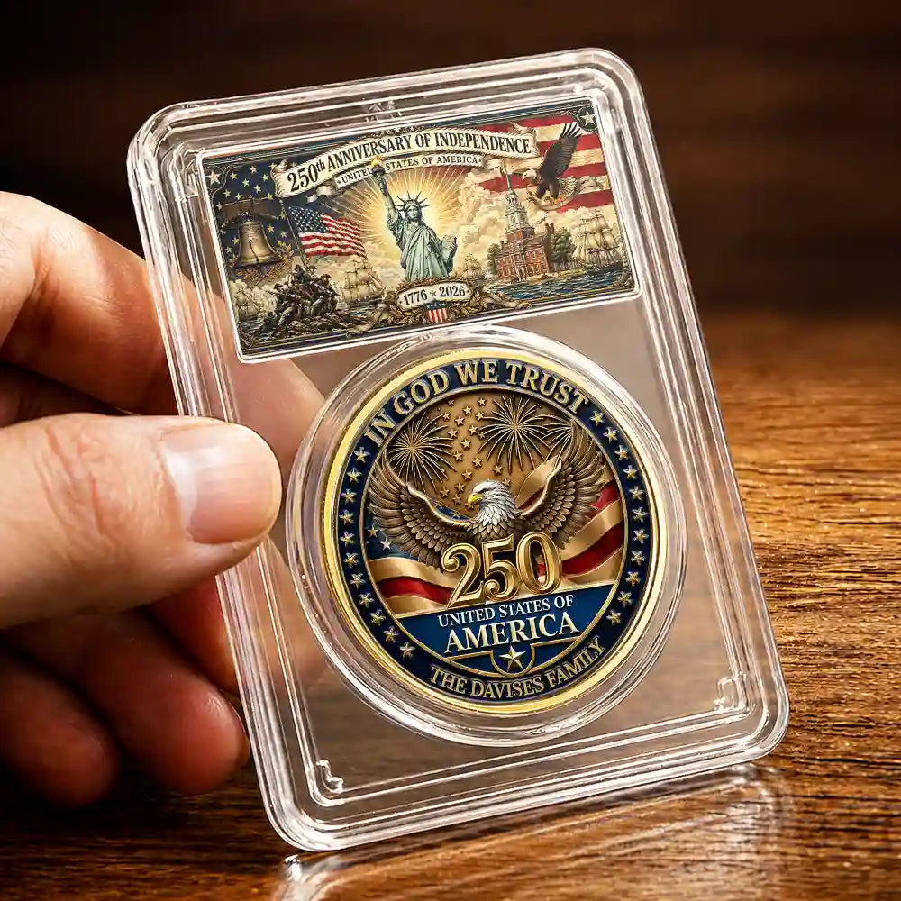 Custom Photo Family America In God We Trust - Personalized Commemorative Keepsake Coin