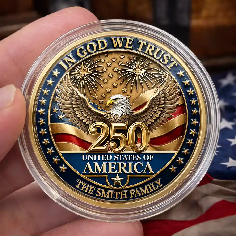 Custom Photo Family America In God We Trust - Personalized Commemorative Keepsake Coin
