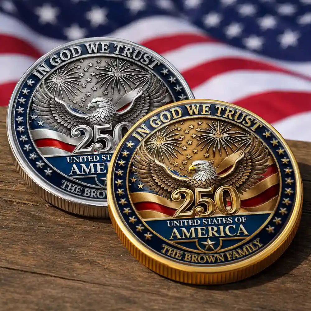 Custom Photo Family America In God We Trust - Personalized Commemorative Keepsake Coin