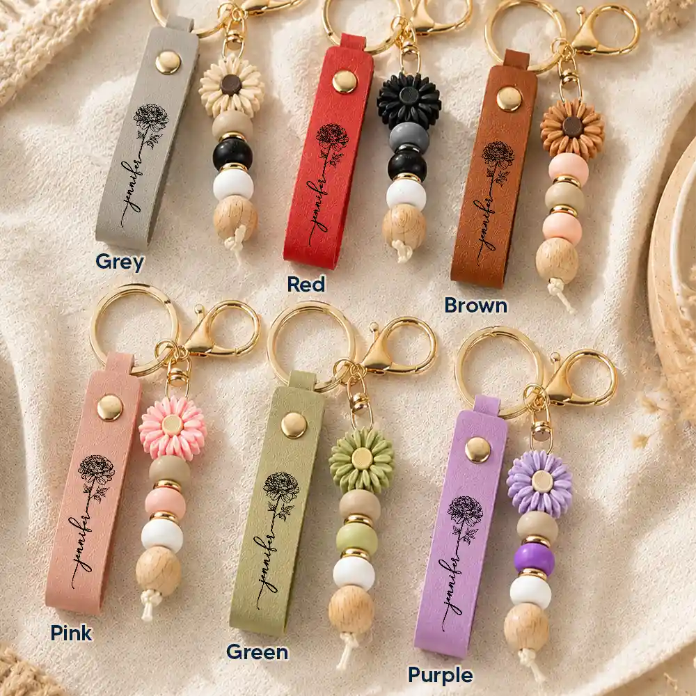 Nurse Never Forget The Difference That You Make - Personalized Leather Beaded Keychain