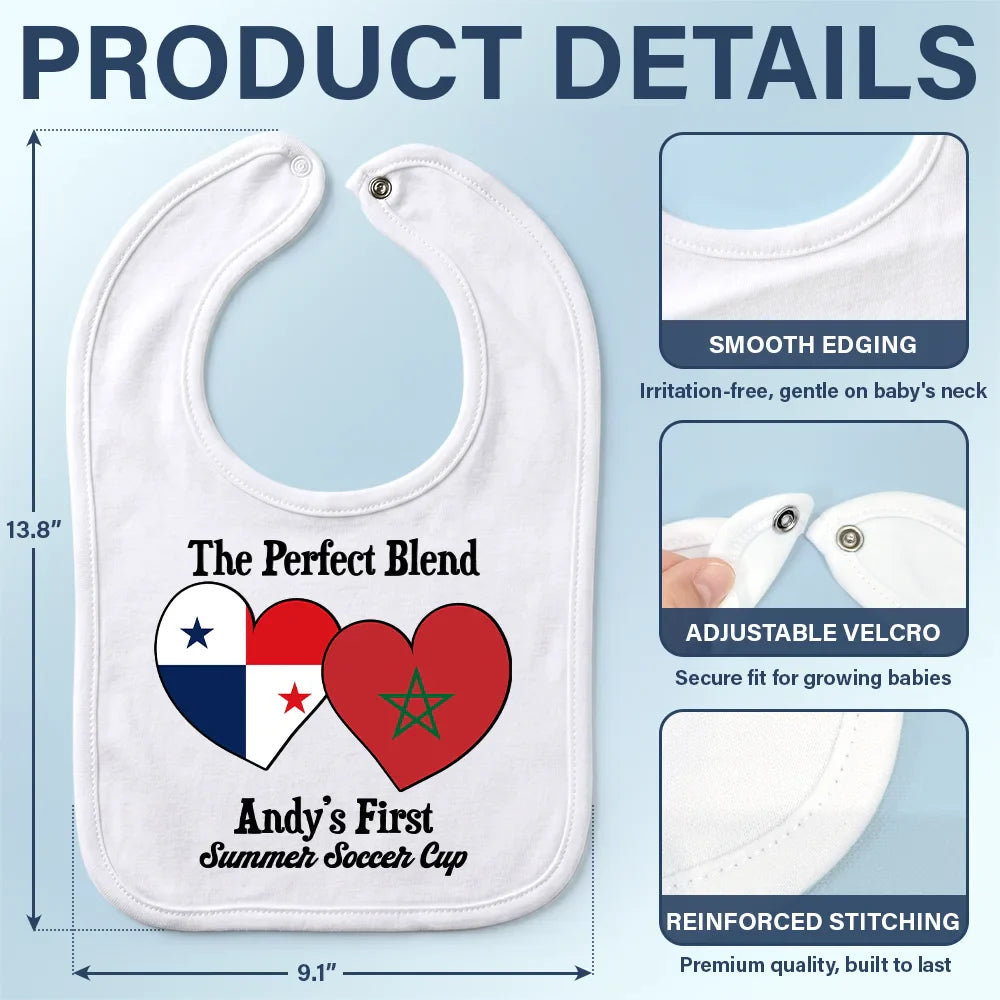 Baby First Soccer Cup Duo Country Flags - Personalized Baby Bib