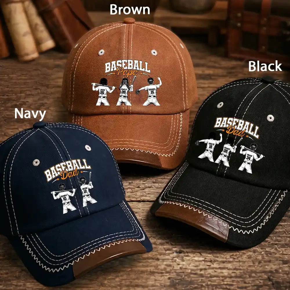 Baseball Dad Grandpa - Personalized Vintage Baseball Cap